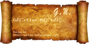 Gürtler Máté névjegykártya